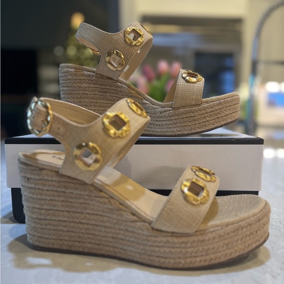 Larroude Milan Espadrille In Beige Raffia - Picture 3 of 13